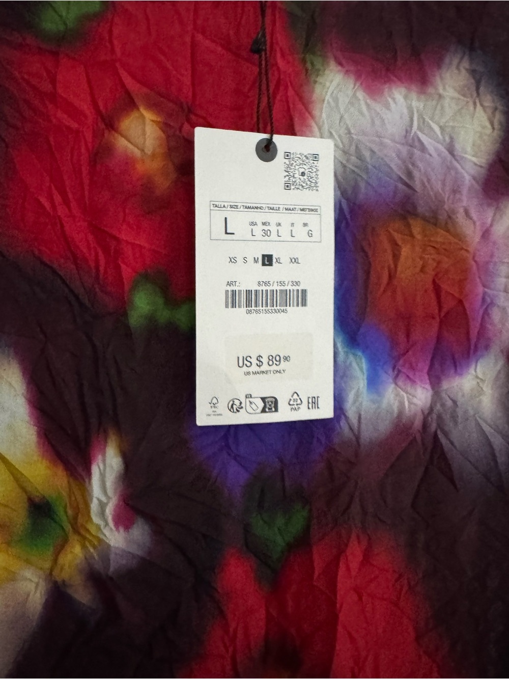 Zara Multicolor Floral Print Dress - Red, Purple & Blue Accents - Picture 4 of 7
